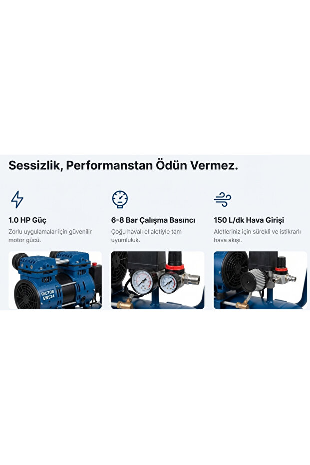 Hava Komprasörü 24 LT Sessiz EWS24 - 5