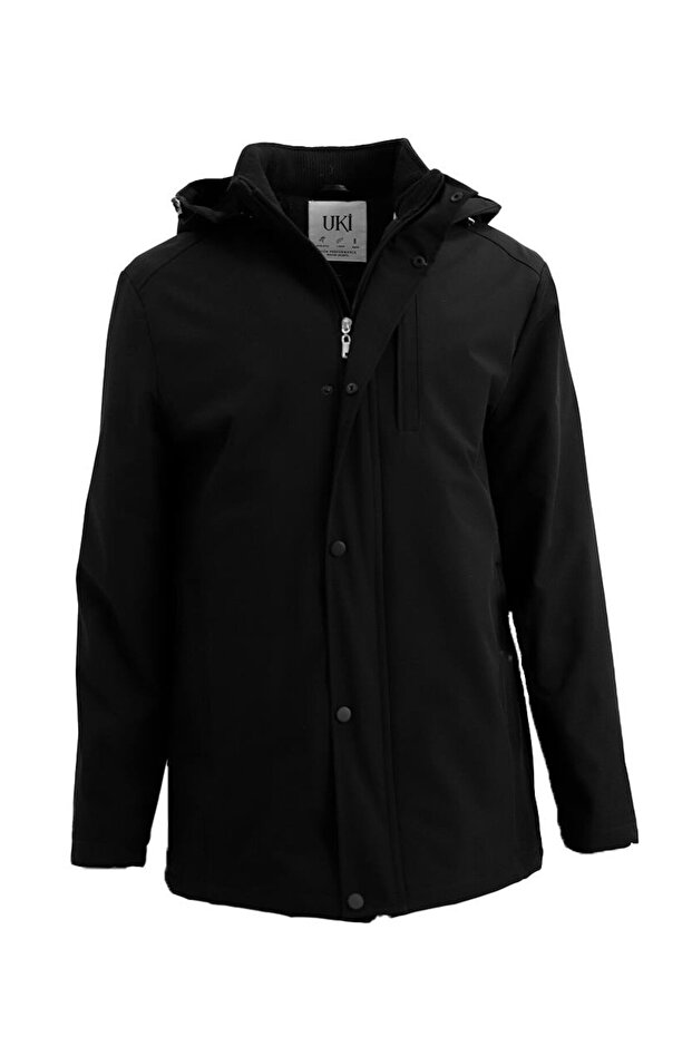 SİYAH Kapişonlu Kışlık Mont - 1