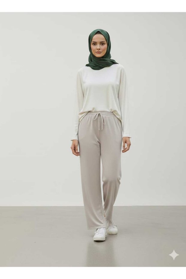 Women's Soft Textured Loose-Leg Youthful Sports Pants