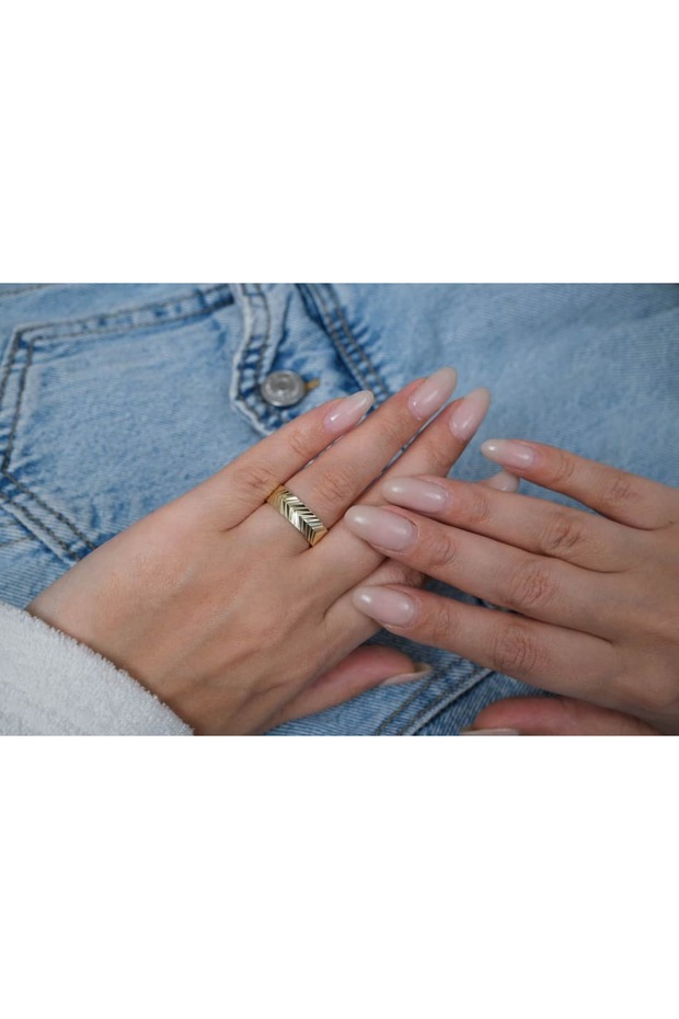 خاتم YZK186 ذهبي قابل للتعديل بنقش سمكة - 1