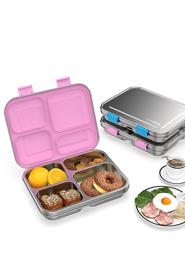 Stainless Steel Bento Lunch box for kids & Adults, Insulated Stainless Steel Lunch box 3-4 Compartme