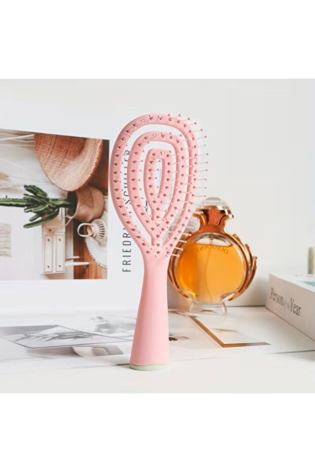 Women's Pink Hair Brush Comb with Abs & Nylon Bristles