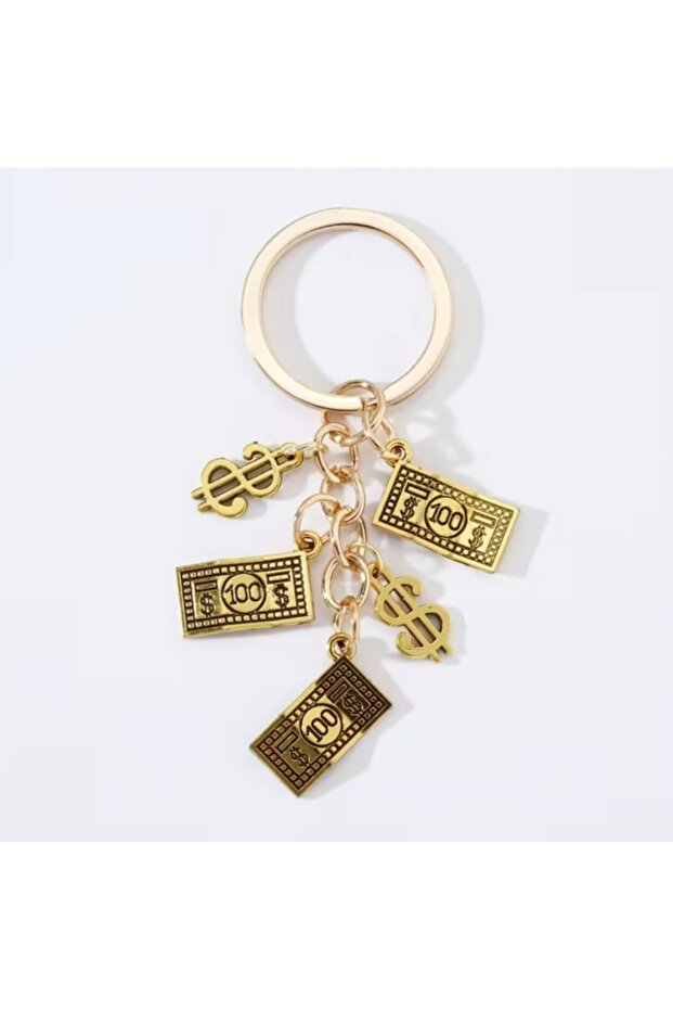 Gold Creative Simulation $100 Keychain, Money Tree Wallet, Handmade Souvenir