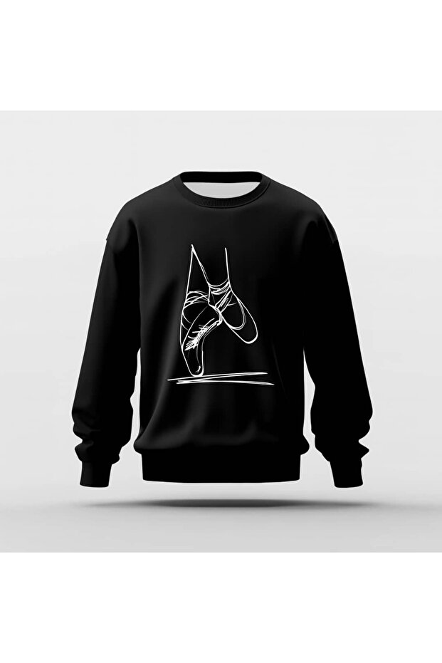 Point Printed Basic Sweatshirt - 1