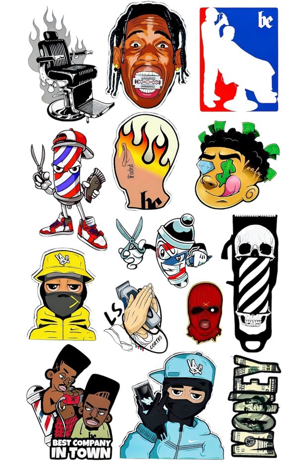 Fun Character Sticker Set – 22X30 cm | Pop Art & Street Art