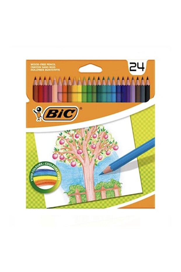 Thin Colored Pencils Set - 24 pcs - 1