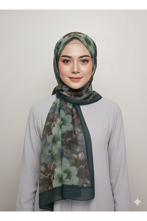 Patterned Floral Model Shawl Italian Cotton Soft Shawl High Quality