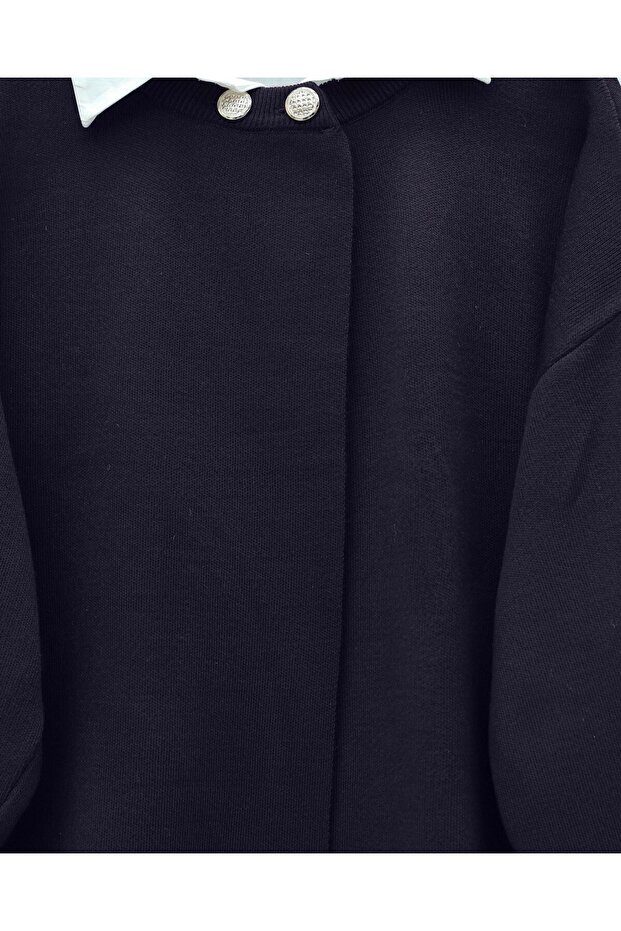 Çift Düğmeli Salaş Triko Panço -Laci - 3