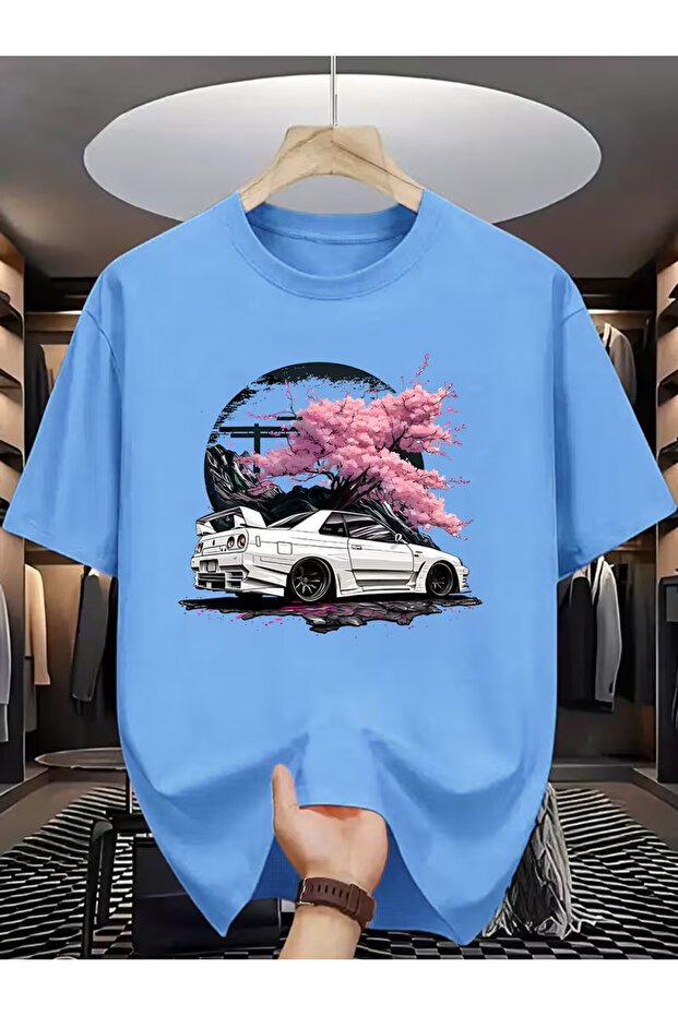 Unisex Car Graffiti Printed Oversized T-Shirt