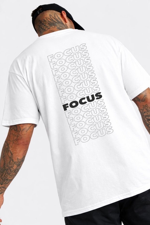 Unisex Oversized Back Lettering Printed Streetwear Crew Neck T-Shirt