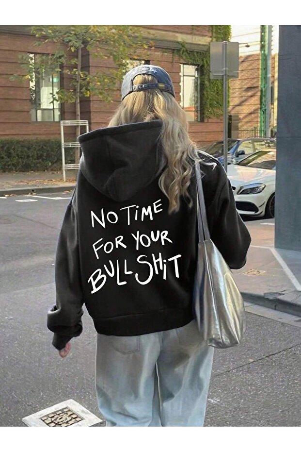 Women's Back Printed Hooded Sweatshirt