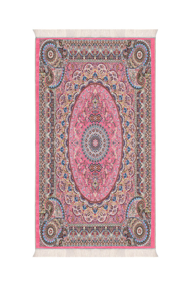 Pembe Kadife Halı Seccade - 1