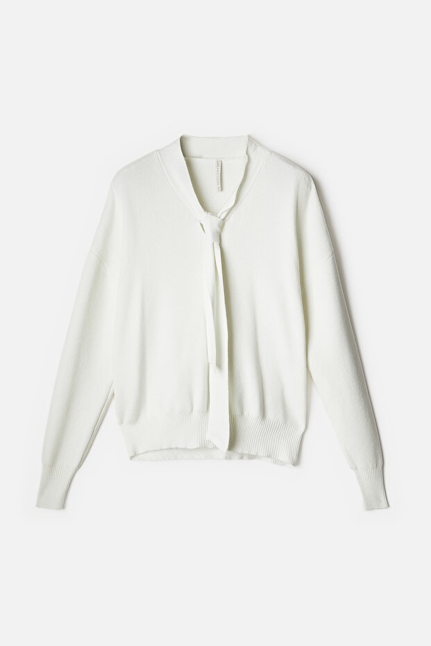 Kravatlı V Yaka Kazak - 1