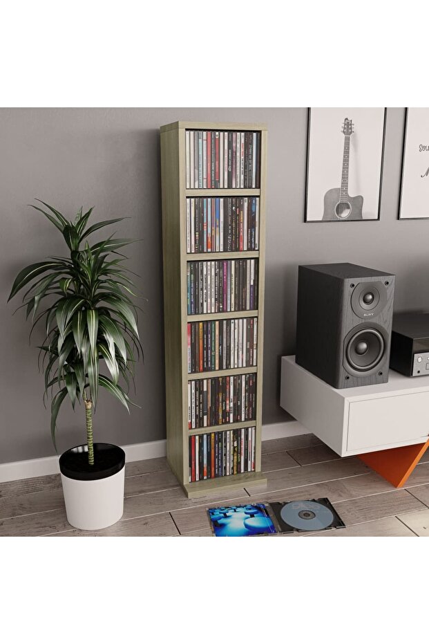 CD Cabinet Sonoma Oak 21x20x88 cm Engineered Wood