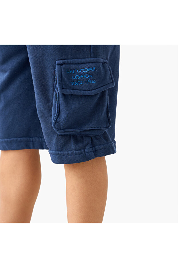 Solid Shorts with Pockets and Drawstring Closure - 4