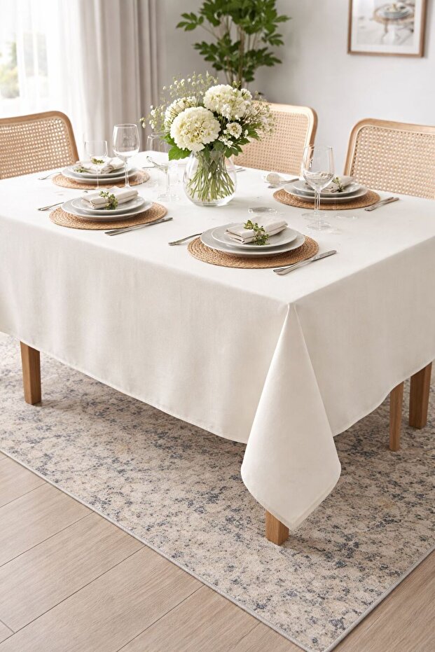 Bohemian, Liquid and Stain Repellent Tablecloth, Wipeable Modern Durable Fabric