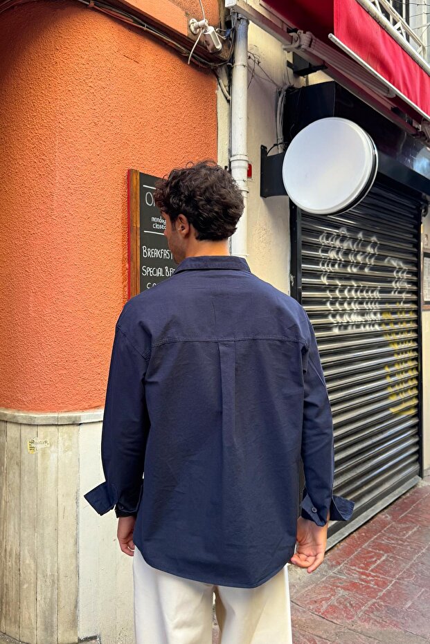 Basıc Regular Gömlek Lacivert - 2