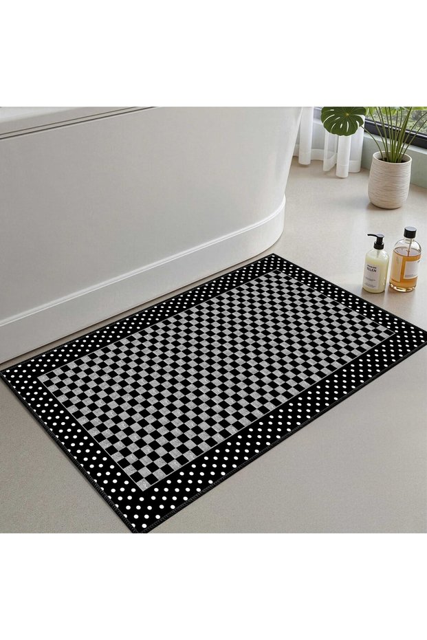 Bath Mat, Soft Bathroom Rug, Non-Slip Dot Backing, Washable - 60X100