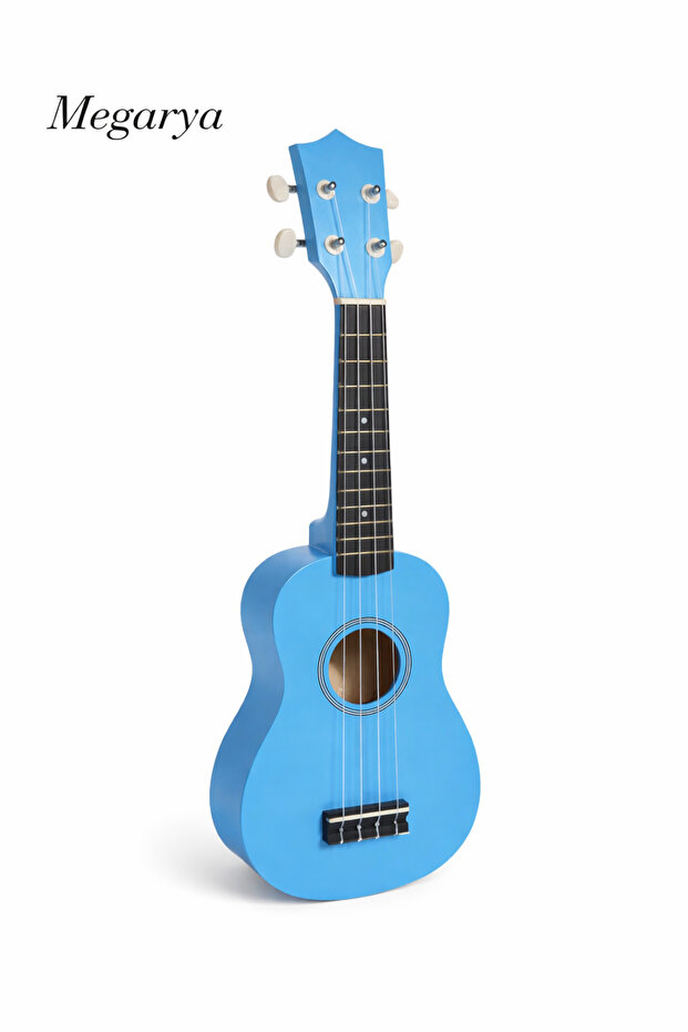 21-Inch Concert Ukulele for Beginners & Kids | Mahogany Wood Hawaii Style Ukulele | Blue Finish