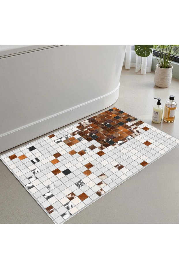 Bath Mat, Soft Bathroom Rug, Non-Slip Dot Backing, Washable - 60X100