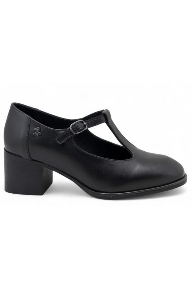 2512705Y Women's Genuine Leather Thick Heeled Classic Shoes