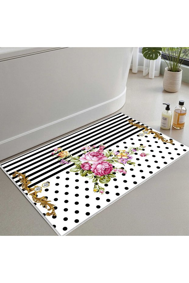 Bath Mat, Soft Bathroom Rug, Non-Slip Dot Backing, Washable - 60X100