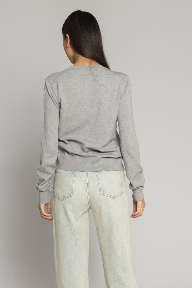 سترة بياقة دائرية أساسية - 3