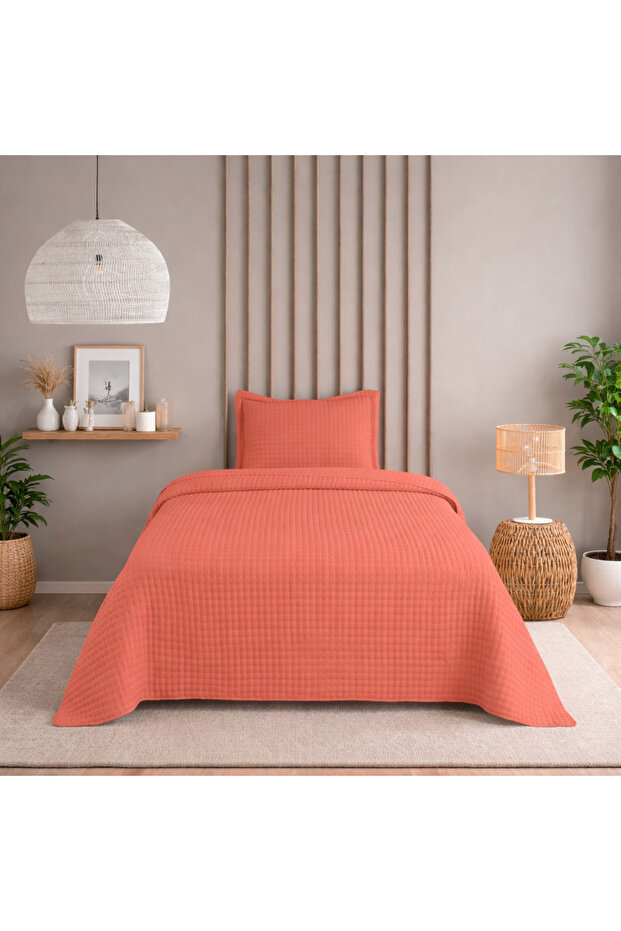 Single Sonnia Bedspread Set - 180X240 cm - with Pvc Bag - Tile