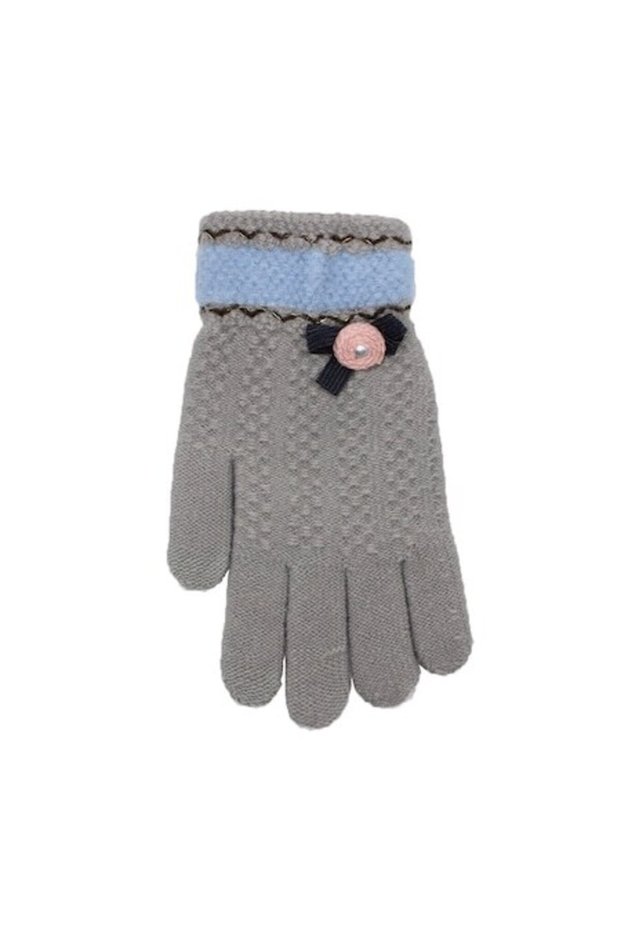 TouchScreen Sensitive Gloves, Quality Warm Wool, Rose Design