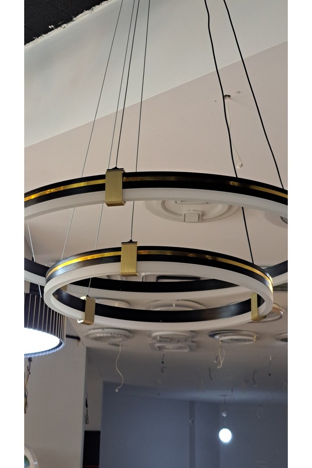 Üç Renk Led Sarkıt Halka Avize - 5