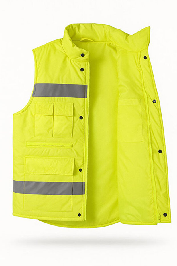 NEON SARI REFLEKTÖRLÜ YELEK - 2