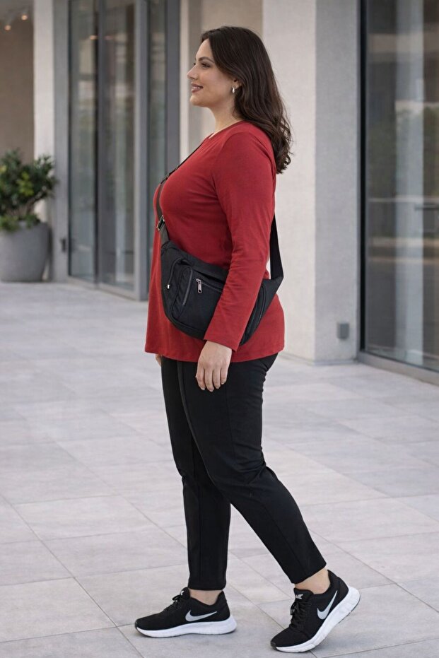 Kadın Büyük Beden Oversize Basic Bluz - 2