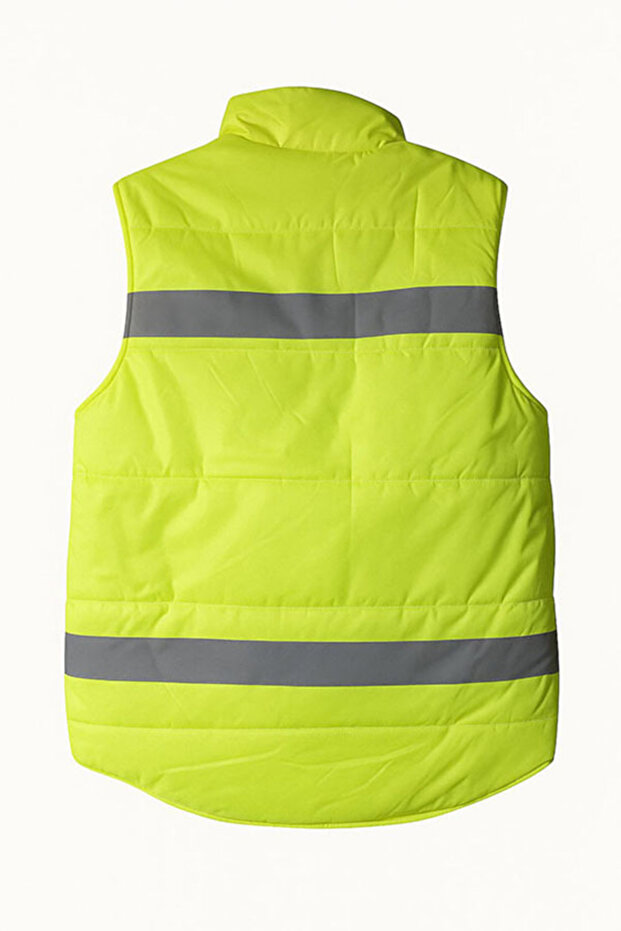 NEON SARI REFLEKTÖRLÜ YELEK - 3