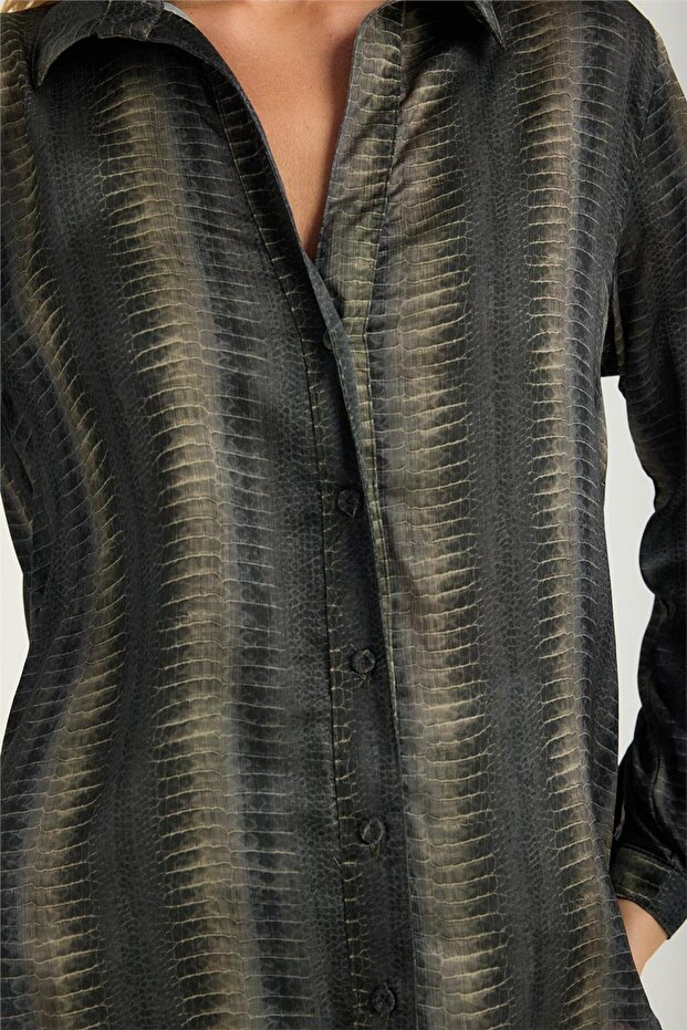 Риза с 5-копчева яка от Python Pattern - 4