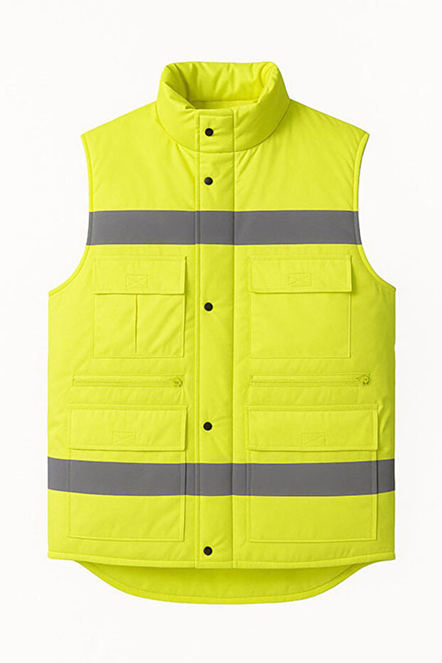 NEON SARI REFLEKTÖRLÜ YELEK - 1