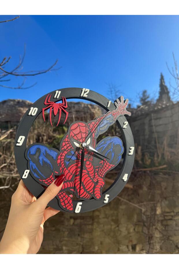 3D Örümcek Adam Duvar Saati - 3