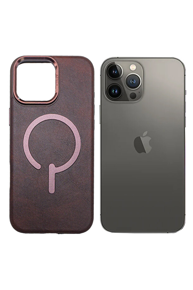 iPhone 15 Pro Max Leather Case, MagSafe, Slim Fit, Durable, Metal Buttons,