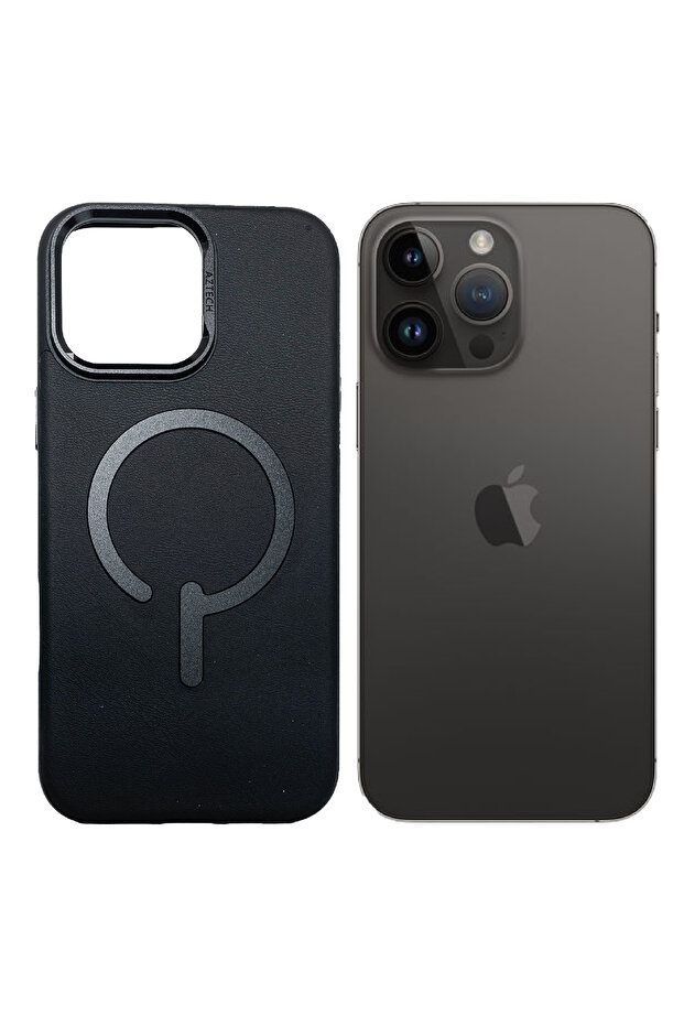 iPhone 15 Pro Leather Case, MagSafe, Slim Fit, Durable, Metal Buttons