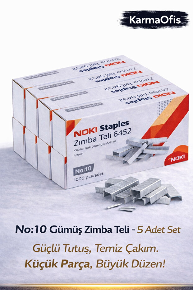 No:10 Silver Staple Wire – 5 Piece Set |   Durable, Smooth Stapling Office Staple Wire