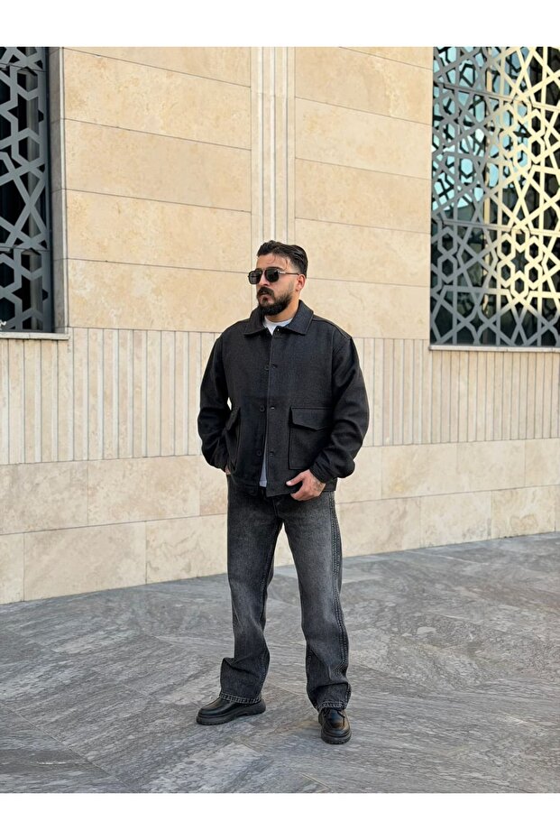Oversize Kaşe Ceket - 2