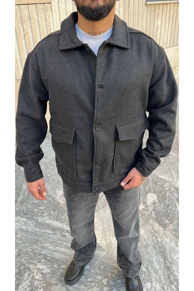 Oversize Kaşe Ceket - 3