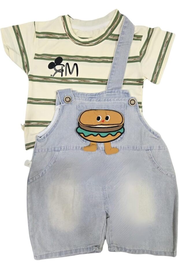 Burger Buddy Overalls Set - Boys Party Dress, Casual & Festival Wear