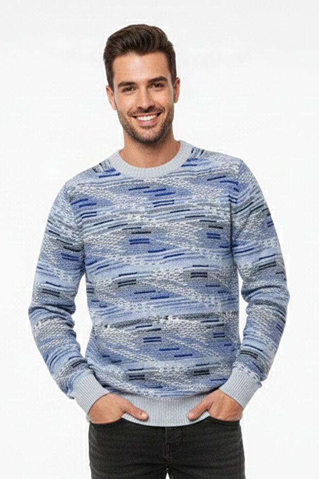 Erkek Bisiklet Yaka Kazak - 1