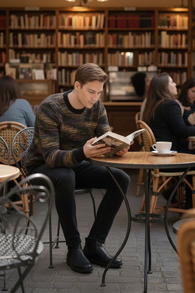 Erkek Bisiklet Yaka Kazak - 3