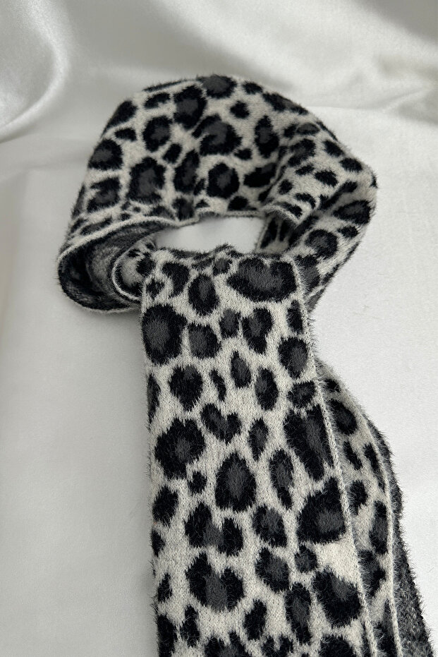 وشاح بنمط الفهد ذو الملمس الناعم (العرض: 23 سم الطول: 2 متر - 4