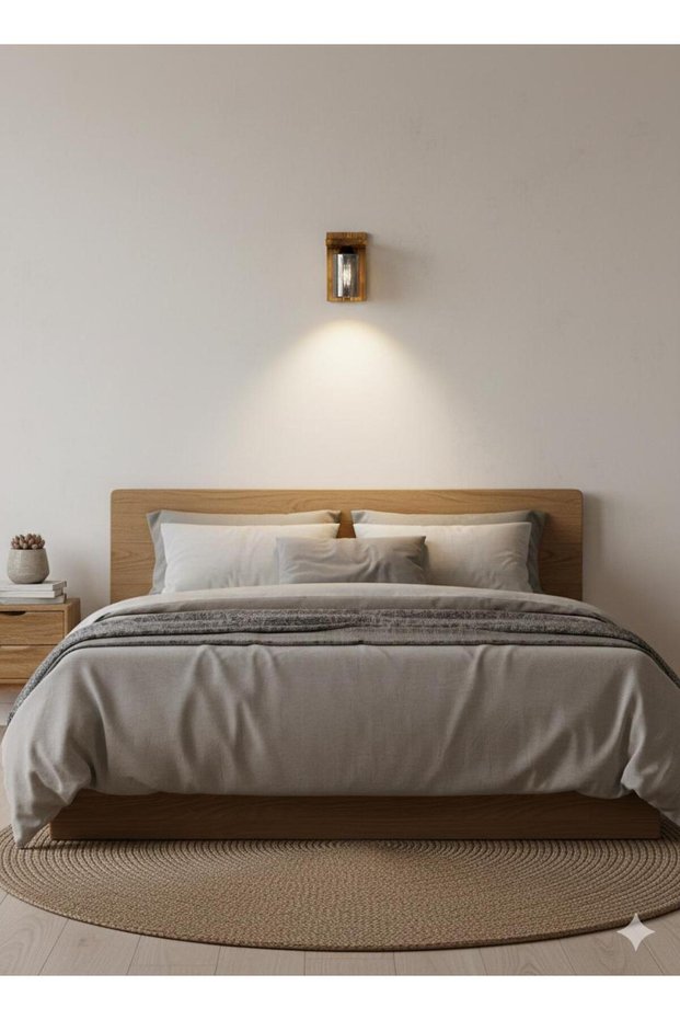 Smoked Glass Burning Wood Wall Sconce