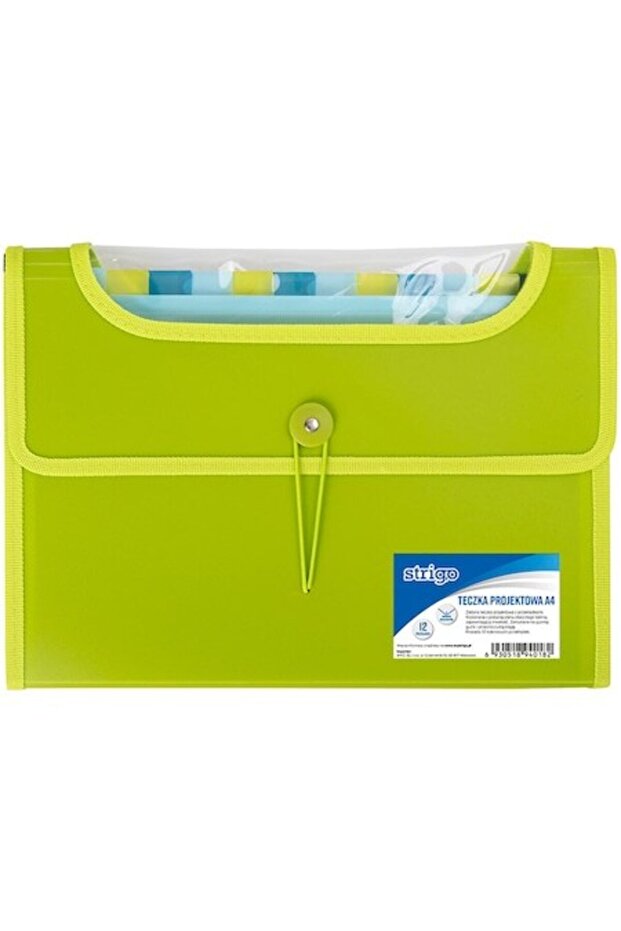 Plastic Expanding Folder A4 12 Compartments Green - 1