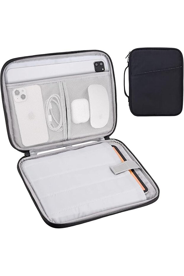 Padded Travel Tablet Sleeve (Black, 9-11 Inch) – Carrying Case for iPad Pro 11 (M4)/iPad 10.9 (10t