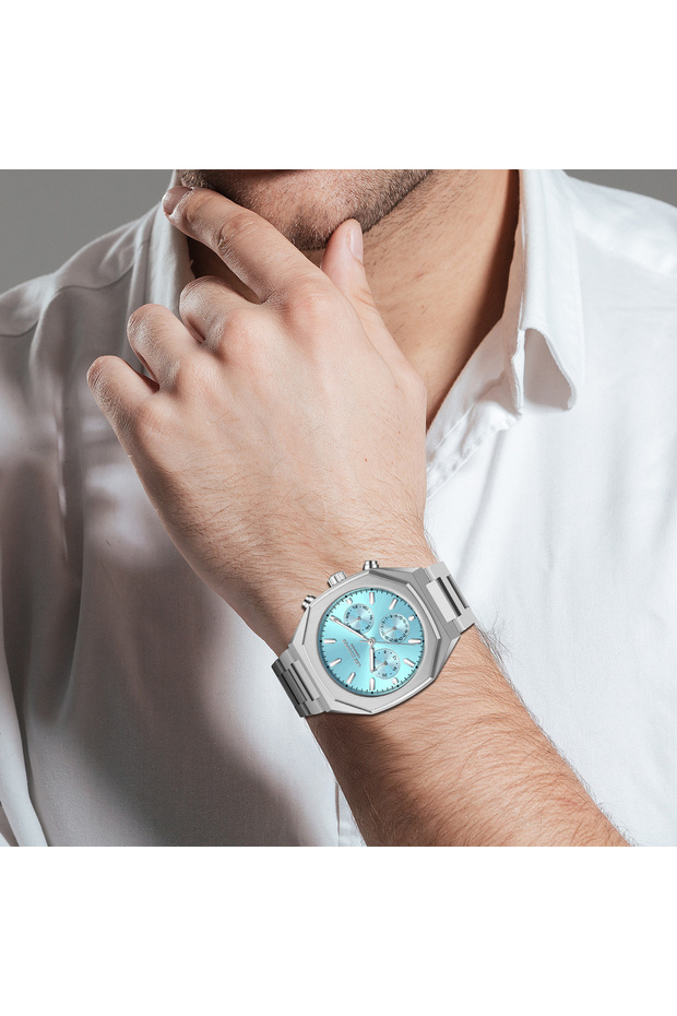 ساعة رجالية متعددة الوظائف بمينا أزرق - LC08045.301 - 7