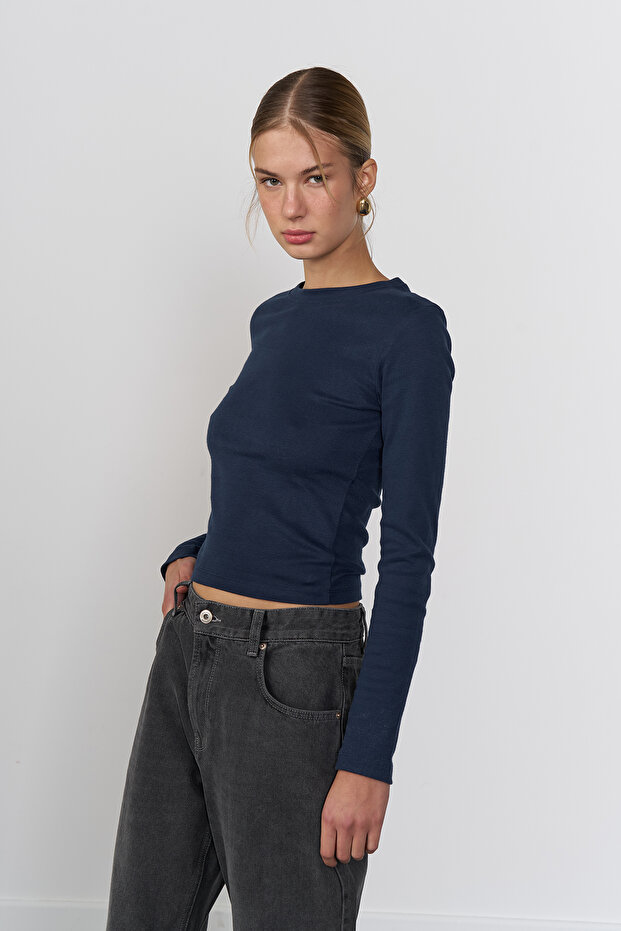 %100 Cotton Uzun Kol Tshırt - 1